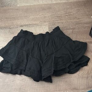 Black Ruffle Mini Skirt